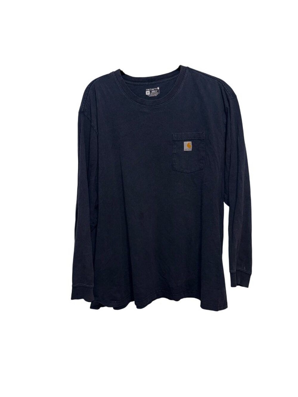Carhartt Mens Navy Blue Long-Sleeve Shirt With Pocket Loose Fit 4XL